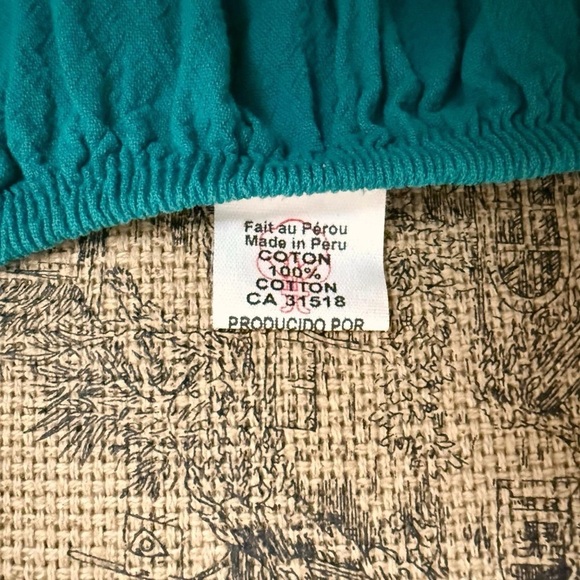 Turquoise Blue Lace-Up Ruffle Dress Size M - Picture 4 of 4